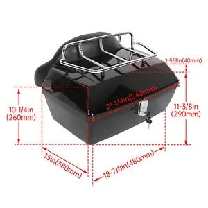 42L トランク荷物テールボックスツアーパックパックバックレストツーリングクルーザーオートバイ用 42L Trunk Luggage Tail Box Tour Pak Pack Backrest For Touring Cruiser Motorcycle