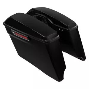 lovethismoto Vivid Black 4'' Stretched Extended Hard Saddle Bags Fit For Harley Touring 14-24