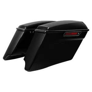 lovethismoto Vivid Black 4'' Stretched Extended Hard Saddle Bags Fit For Harley Touring 14-24