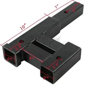 ブラック トラック デュアル 2 インチ トレーラー ヒッチ レシーバー ライズドロップ アダプター エクステンダー トウ 4000LB Black Truck Dual 2" Trailer Hitch Receiver Rise-Drop Adapter Extender Tow 4000LB