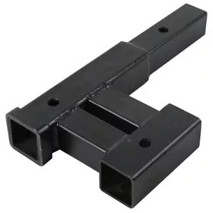 ブラック トラック デュアル 2 インチ トレーラー ヒッチ レシーバー ライズドロップ アダプター エクステンダー トウ 4000LB Black Truck Dual 2" Trailer Hitch Receiver Rise-Drop Adapter Extender Tow 4000LB