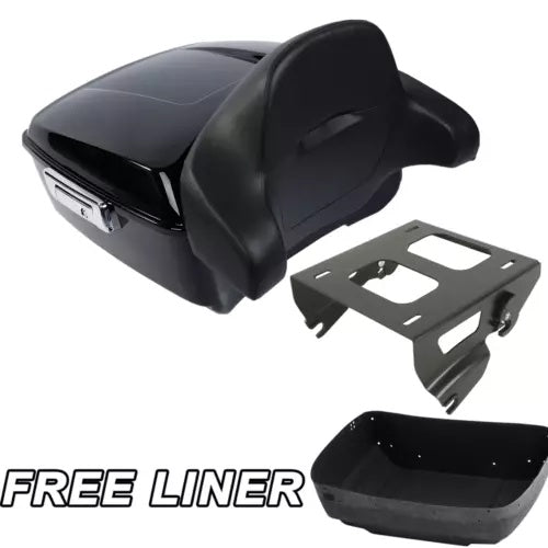 キングトランク バックレストパッド ソロマウントラック ハーレーツアーパック ストリートグライド 2014-23用 King Trunk Backrest Pad Solo Mount Rack For Harley Tour Pak Street Glide 2014-23