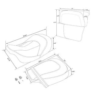 運転席助手席 Pak トランク背もたれ付き ハーレーロードキング 2014-2023 に適合 Driver Passenger Seat w/ Pak Trunk Backrest Fit For Harley Road King 2014-2023