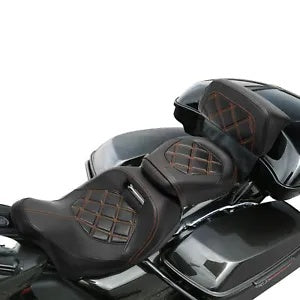 運転席助手席 Pak トランク背もたれ付き ハーレーロードキング 2014-2023 に適合 Driver Passenger Seat w/ Pak Trunk Backrest Fit For Harley Road King 2014-2023