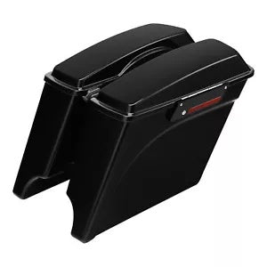 ブラック 5インチ ストレッチサドルバッグ変換ブラケット ハーレーソフテイル ファットボーイ 84-17用 Black 5"Stretched Saddlebags Conversion Brackets For Harley Softail Fatboy 84-17