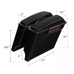 ブラック 5インチ ストレッチサドルバッグ変換ブラケット ハーレーソフテイル ファットボーイ 84-17用 Black 5"Stretched Saddlebags Conversion Brackets For Harley Softail Fatboy 84-17