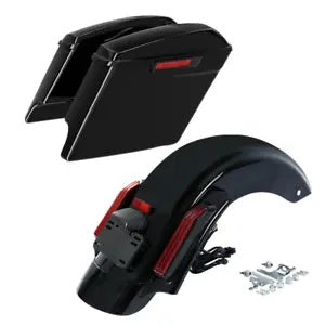 ブラック 5インチ ハードサドルバッグ 6x9インチ スピーカー蓋 & リアフェンダー ハーレーロードグライド 14+用 Black 5" Hard Saddlebags 6x9" Speaker Lid &Rear Fender For Harley Road Glide 14+