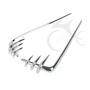 クロームハードサドルバッグ蓋アクセントハーレーツーリングロードキングドレッサー1993-2013用 Chrome Hard Saddlebag Lid Accents For Harley Touring Road King Dresser 1993-2013