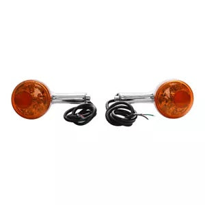 クロームリアウインカー LED インジケータライトハーレースポーツスター 883 1200 92-22 Chrome Rear Turn Signals LED Indicator Light For Harley Sportster 883 1200 92-22