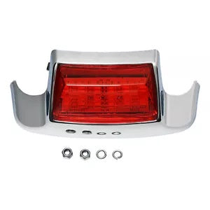 レッドレンズクロームリアフェンダーチップライトハーレーウルトラクラシックエレクトラグライドに適合 Red Lens Chrome Rear Fender Tip Light Fit For Harley Ultra Classic Electra Glide