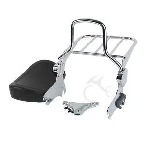 クローム取り外し可能なバックレストシーシーバー荷物ラックハーレーツーリング 94-2008 に適合 Chrome Detachable Backrest Sissy Bar Luggage Rack Fit For Harley Touring 94-2008