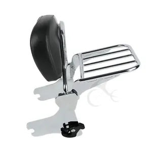 クローム取り外し可能なバックレストシーシーバー荷物ラックハーレーツーリング 94-2008 に適合 Chrome Detachable Backrest Sissy Bar Luggage Rack Fit For Harley Touring 94-2008