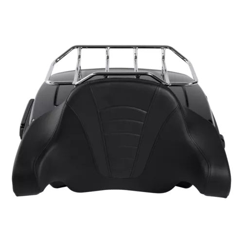 ブラックみじん切りトランクバックレスト荷物ラックハーレーツーリングツアーパック14-24に適合 Black Chopped Trunk Backrest Luggage Rack Fit For Harley Touring Tour Pak 14-24