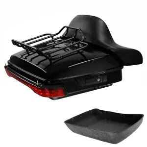 みじん切りトランクパッド荷物ラック LED ライトハーレーツアーパックツーリング 2014-24 に適合 Chopped Trunk Pad Luggage Rack LED Light Fit For Harley Tour Pak Touring 2014-24