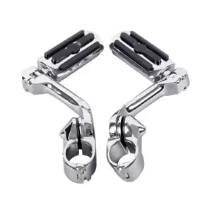1.25インチ 32mm ロング角度調整可能なハイウェイフットペグ ハーレー用クラッシュバーマウント 1.25" 32mm Long Angled Adjustable Highway Foot Pegs Crash Bar Mount For Harley