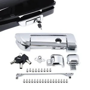 クロームパック トランク ラッチ キー ヒンジ ハーレー ツアー パック エレクトラ グライド 14-24 に適合 Chrome Pack Trunk Latches Key Hinges Fit For Harley Tour Pak Electra Glide 14-24