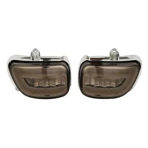 フロント LED ウインカー スモークレンズ ホンダ ゴールドウィング 1800 2001-17 F6B 13-17 に適合 Front LED Turn Signals Smoked Lens Fit for Honda Goldwing 1800 2001-17 F6B 13-17