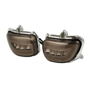フロント LED ウインカー スモークレンズ ホンダ ゴールドウィング 1800 2001-17 F6B 13-17 に適合 Front LED Turn Signals Smoked Lens Fit for Honda Goldwing 1800 2001-17 F6B 13-17