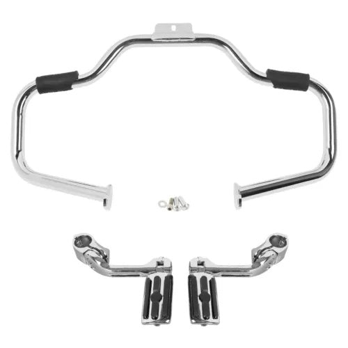 口ひげエンジンガードハイウェイバーフットペグペグハーレーソフテイル 2000-2017 に適合 Mustache Engine Guard Highway Bar Footpegs Pegs Fit For Harley Softail 2000-2017