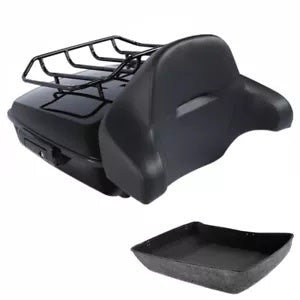 ブラックみじん切りトランクバックレストラック ハーレーツアーパックエレクトラグライド2014-24用 Black Chopped Trunk Backrest Rack Fit For Harley Tour Pak Electra Glide 2014-24