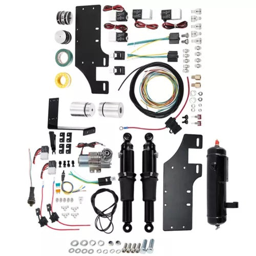 フロントエアライド低下キットリアサスペンションタンクハーレーロードキング 14-23 に適合 Front Air Ride Lowering Kit Rear Suspension Tank Fit For Harley Road King 14-23
