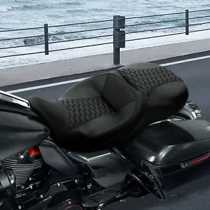 ブラック運転席助手席ハーレーロードキングストリートグライド2009-2023 2022に適合 Black Driver Passenger Seat Fit For Harley Road King Street Glide 2009-2023 2022