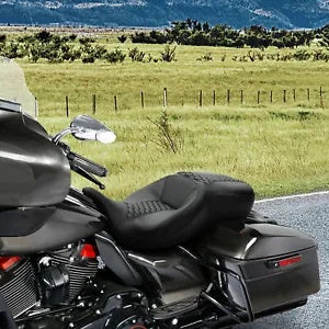 ブラック運転席助手席ハーレーロードキングストリートグライド2009-2023 2022に適合 Black Driver Passenger Seat Fit For Harley Road King Street Glide 2009-2023 2022