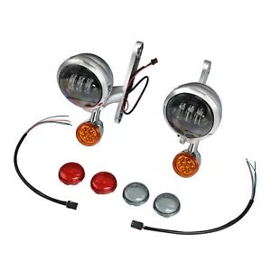 4.5 インチ LED フォグライトブラケットターンシグナルハーレーストリートグライド FLHX 1994-24 に適合 4.5" LED Fog Light Bracket Turn Signals Fit For Harley Street Glide FLHX 1994-24