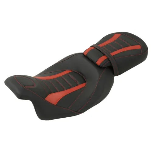 運転席&助手席 ハーレーツーリングストリートグライド 2009-2023 ブラックレッドに適合 Driver & Passenger Seats Fit For Harley Touring Street Glide 2009-2023 Black Red