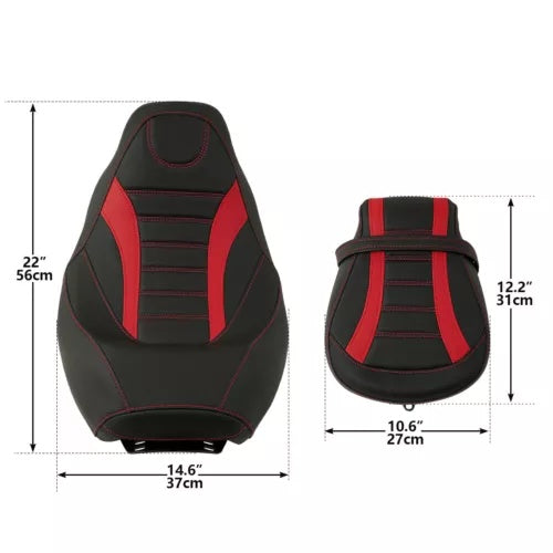 運転席&助手席 ハーレーツーリングストリートグライド 2009-2023 ブラックレッドに適合 Driver & Passenger Seats Fit For Harley Touring Street Glide 2009-2023 Black Red