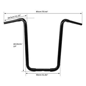 ブラック 19 インチ エイプ ハンガー ハンドルバー ハーレー ビッグ ツイン スポーツスター 1200 1982-2013 に適合 Black 19" Ape Hanger Handlebar Fit For Harley Big Twin Sportster 1200 1982-2013