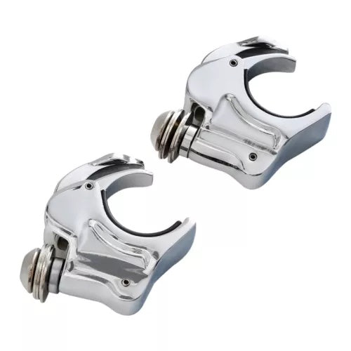 39 ミリメートル 4 個クロームフロントガラスフロントガラスクランプハーレースポーツスター XL に適合 39mm 4PCS Chrome Front Windshield Windscreen Clamps Fit For Harley Sportster XL