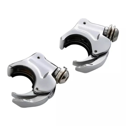 39 ミリメートル 4 個クロームフロントガラスフロントガラスクランプハーレースポーツスター XL に適合 39mm 4PCS Chrome Front Windshield Windscreen Clamps Fit For Harley Sportster XL