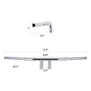 1 1/4インチ ファットクローム 4インチ ライズ Tバー ハンドルバー ハーレー スポーツスター ダイナ ソフテイル用 1 1/4" Fat Chrome 4" Rise T-Bar Handlebar Fit For Harley Sportster Dyna Softail