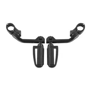 1 1/4インチ ハイウェイバーマウント フットペグ ロングアングル マットブラック ハーレーツーリング用 1 1/4" Highway Bar Mount Footpeg Long Angled Matte Black Fit For Harley Touring