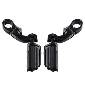 32mm 1 1/4 ''調節可能なハイウェイフットペグ ショートアングル ハーレーツーリング用 ブラック 32mm 1 1/4'' Adjustable Highway Foot pegs Short Angled For Harley Touring Black