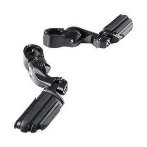 32mm 1 1/4 ''調節可能なハイウェイフットペグ ショートアングル ハーレーツーリング用 ブラック 32mm 1 1/4'' Adjustable Highway Foot pegs Short Angled For Harley Touring Black