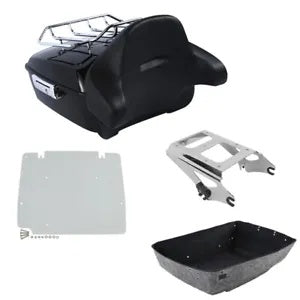 キングトランク背もたれパッドラックマウントプレートハーレーツアーパックロードキング 09-13 に適合 King Trunk Backrest Pad Rack Mount Plate Fit For Harley Tour Pak Road King 09-13