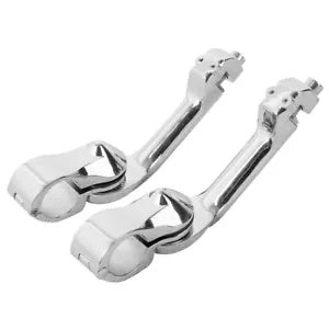1.25インチ 調節可能なハイウェイロングアングルフットペグマウント ハーレーツーリングダイナに適合 1.25" Adjustable Highway Long Angled Foot Pegs Mount Fit For Harley Touring Dyna