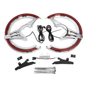 ブレーキローターカバー LED ライトレッドレンズ ホンダ ゴールドウィング GL1800 18-23 19 米国用 Brake Rotor Covers LED Light Red Lens Fit For Honda Goldwing GL1800 18-23 19 US