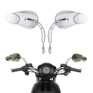 クローム バックミラー ハーレー ダイナ ソフテイル スポーツスター ロード ストリート グライドに適合 Chrome Rear View Mirrors Fit For Harley Dyna Softail Sportster Road Street Glide
