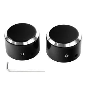 ブラックフロントアクスルナットカバーボルトキットハーレーツーリングロードグライドスポーツスターに適合 Black Front Axle Nut Covers Bolt Kit Fit For Harley Touring Road Glide Sportster