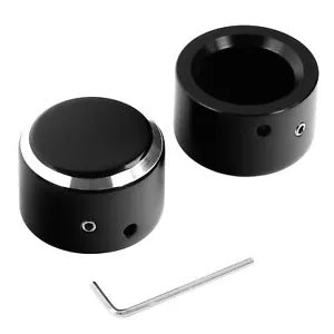 ブラックフロントアクスルナットカバーボルトキットハーレーツーリングロードグライドスポーツスターに適合 Black Front Axle Nut Covers Bolt Kit Fit For Harley Touring Road Glide Sportster