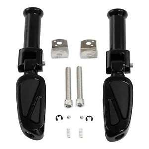 ブラック パッセンジャーフットペグ フットペグ & ブラケット ハーレー ソフテイル ファットボーイ 18-24 に適合 Black Passenger Foot Peg Footpegs & Bracket Fit For Harley Softail Fat Boy 18-24