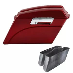 レッドハードサドルバッグサドルバッグハーレーダビッドソンソフテイルファットボーイ1984-2017に適合 Red Hard Saddlebags Saddle Bags Fit For Harley Davidson Softail Fatboy 1984-2017