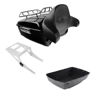 キングパック トランク背もたれトップラックマウント ハーレーツアーパック ファットボーイ 2008-2017用 King Pack Trunk Backrest Top Rack Mount Fit For Harley Tour Pak Fatboy 2008-2017