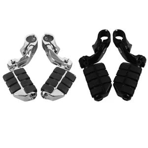 1 1/4インチ クローム/ブラック ショートアングル ハイウェイバー フットペグ ペグマウント ハーレー用 1 1/4" Chrome/Black Short Angled Highway Bar Footpeg Pegs Mount Fit For Harley
