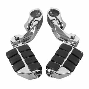 1 1/4インチ クローム/ブラック ショートアングル ハイウェイバー フットペグ ペグマウント ハーレー用 1 1/4" Chrome/Black Short Angled Highway Bar Footpeg Pegs Mount Fit For Harley
