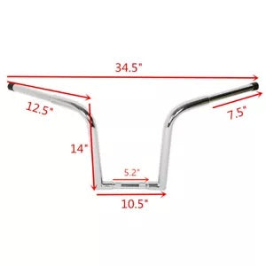 カスタムクロームエイプハンガーファット1-1/4インチ14インチライズハンドルバーハーレースポーツスターXL用 Custom Chrome Ape Hanger Fat 1-1/4" 14" Rise Handle Bar For Harley Sportster XL