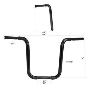 14インチ ライズ 1 1/4 インチ エイプ ハンガーバー ハンドルバー ハーレー スポーツスター XL 883 1200用 14" Rise 1 1/4'' Ape Hanger Bars Handlebar Fit For Harley Sportster XL 883 1200